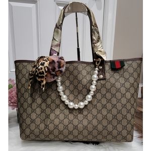Gucci Monogram Medium Signature Web Loop Tote Bag